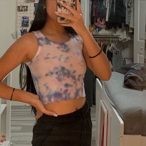Distressed Crop Tie Dye Tank